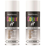2X Paint Factory White Primer Spray Paint 400ml