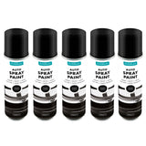 5X Overlay Gloss Black Auto Professional Spray Paint 250ml