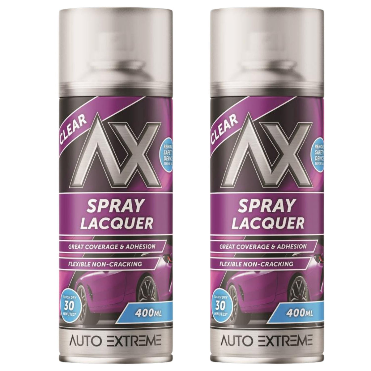 2X Auto Extreme Clear Lacquer Spray 400ml