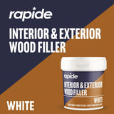 4X White Wood Filler Cracks Remover Smooth Interior Exterior  470G All Purpose