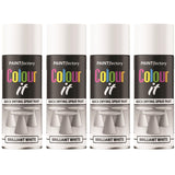 4X Paint Factory Brilliant White Gloss Spray Paint 400ml