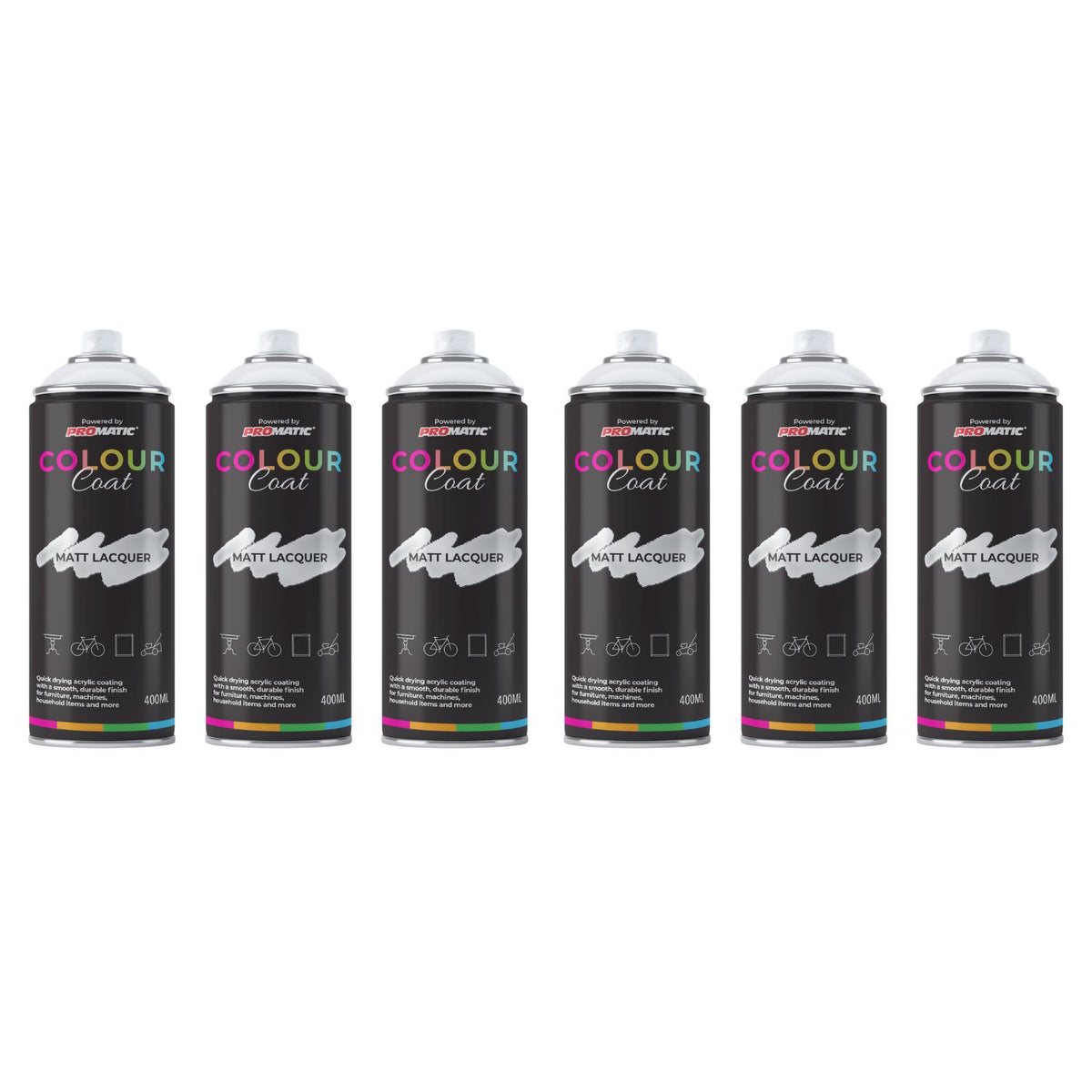 6X Clear Coat Clear Matt Spray Paint 400ml