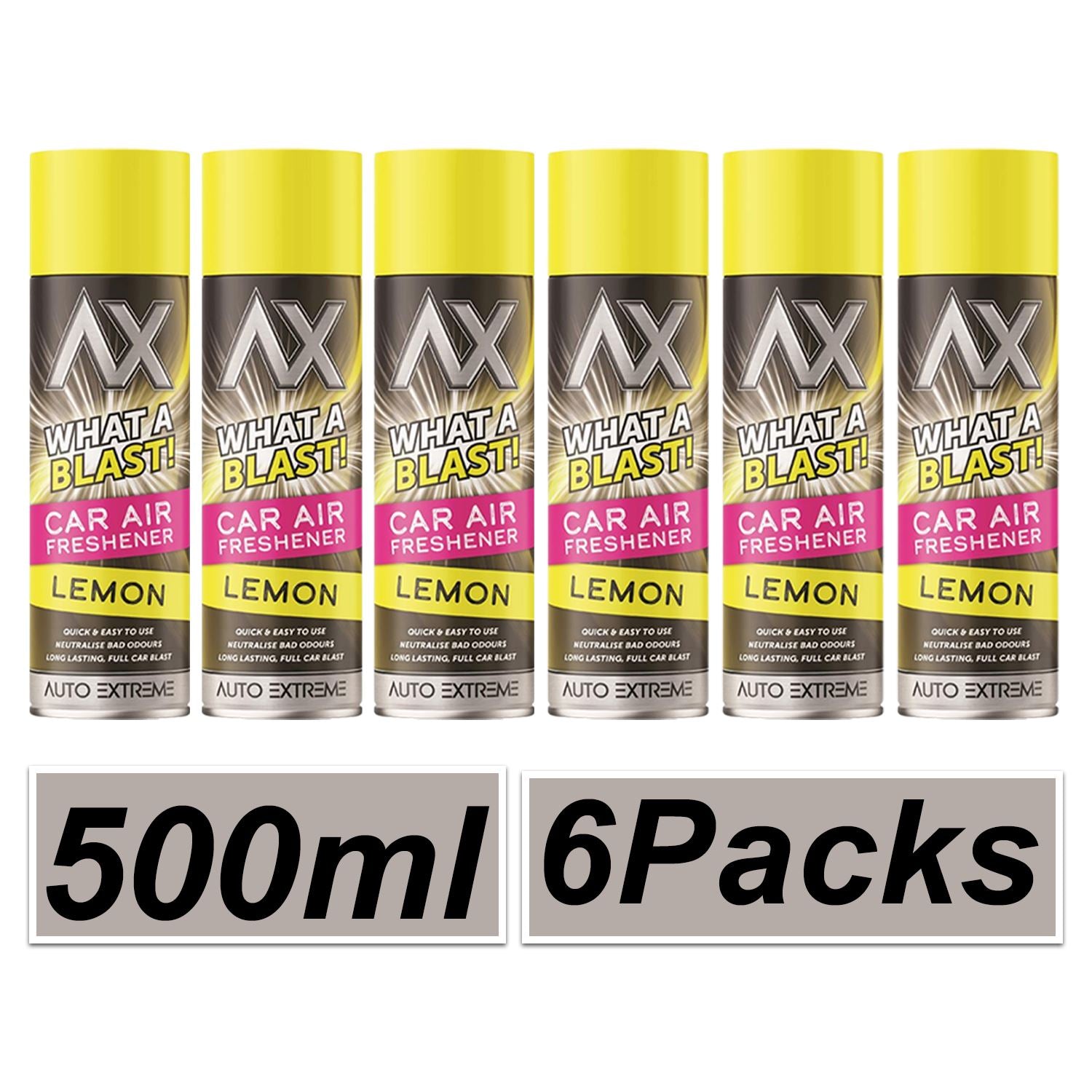 6X - What A Blast! Lemon Car Air Freshener Spray 500ml Car Air Freshener
