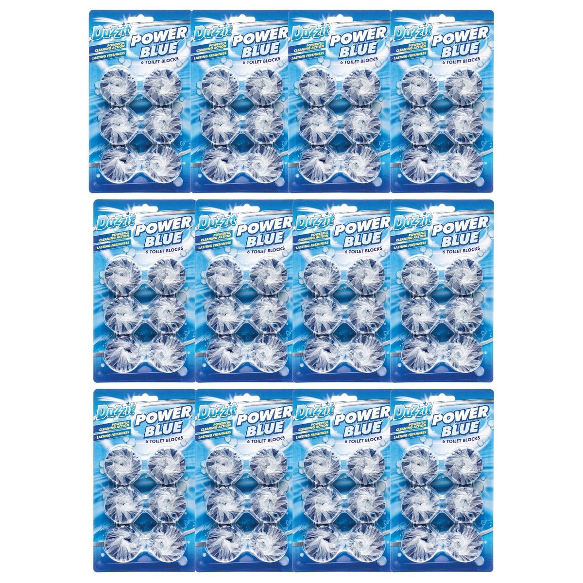 12X - Duzzit Power Blue Toilet Block 6 Pack