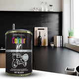 5X Paint Factory Jet Black Gloss Tin Paint 300ml