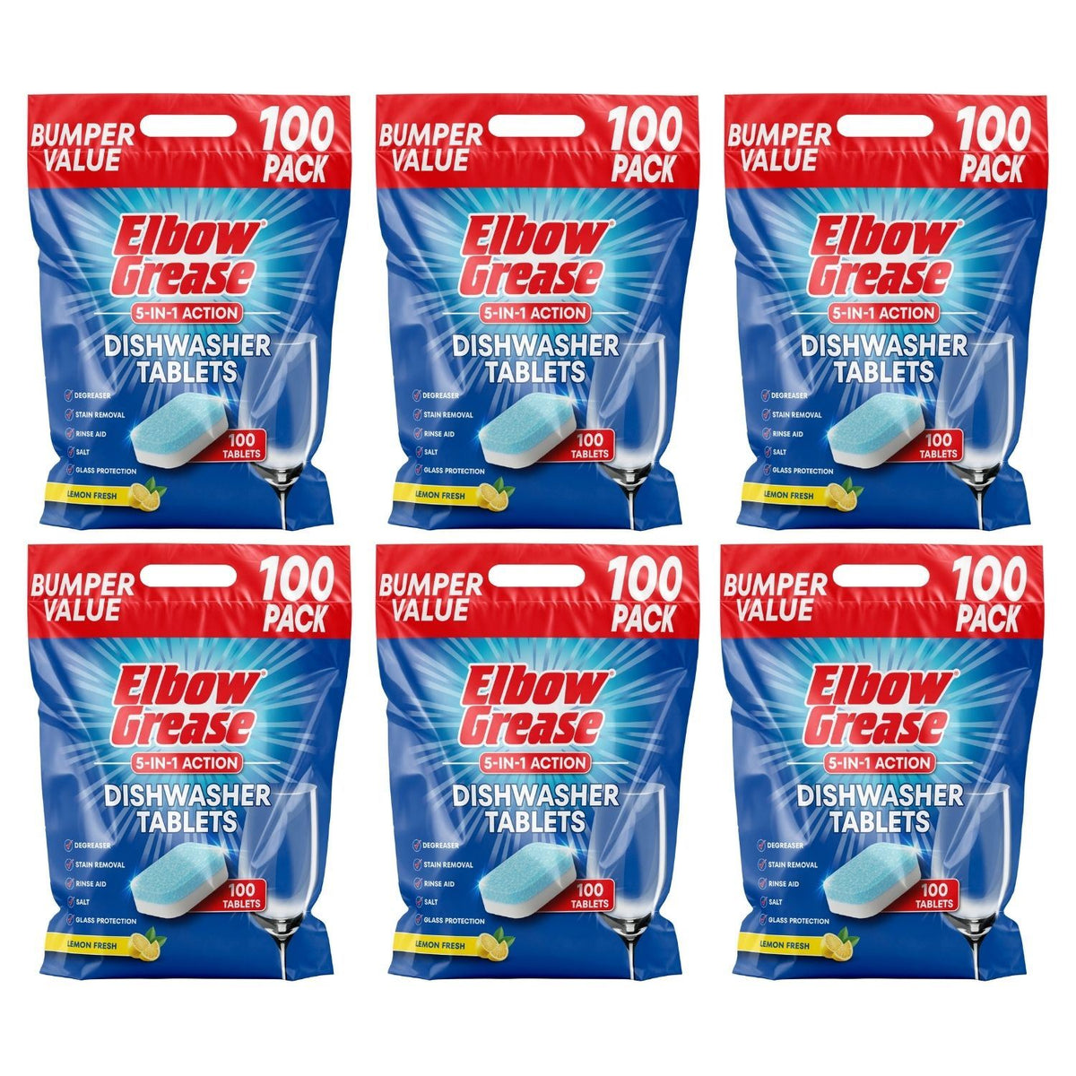 6X - Elbow Grease Dishwasher Tablets 100Pk
