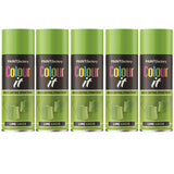 5X Paint Factory Lime Green Gloss Spray Paint 400ml