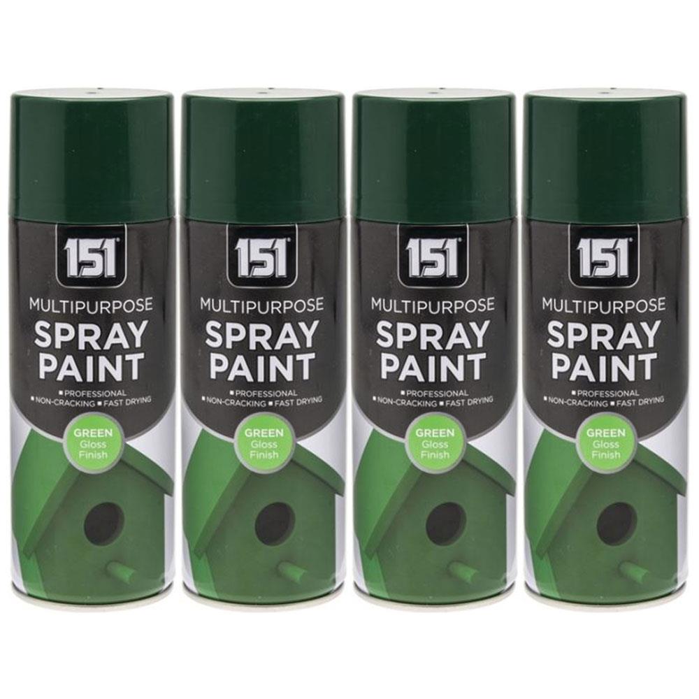 4X 151 Green Gloss Spray Paint 400ml Spray Paint