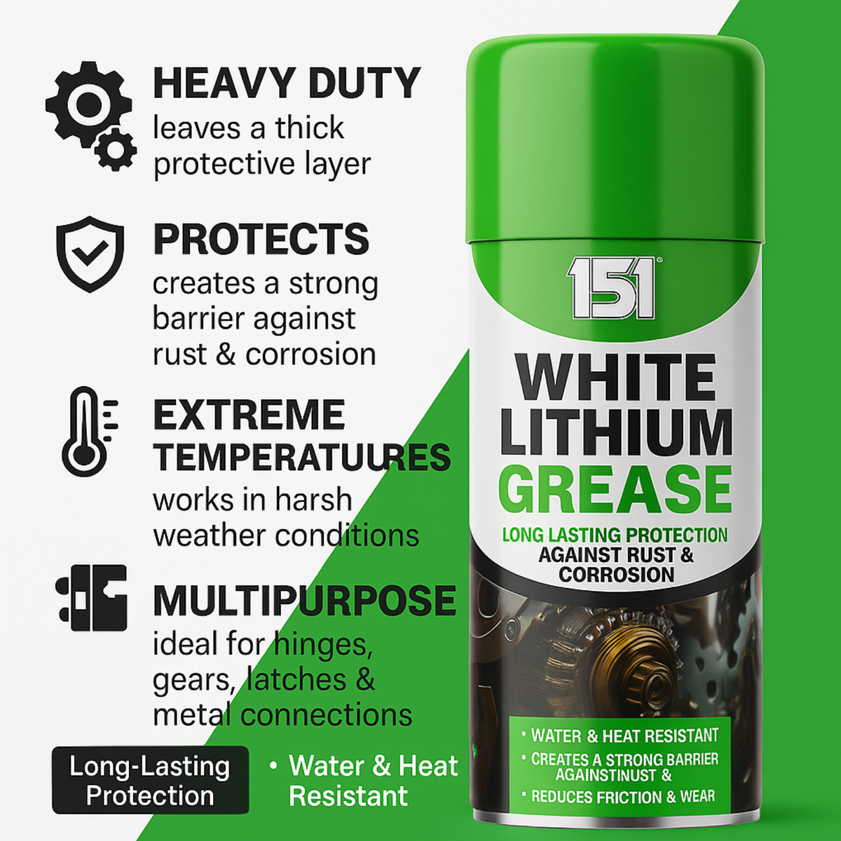 1X 151 White Lithium Grease Long Lasting Protection 400ml