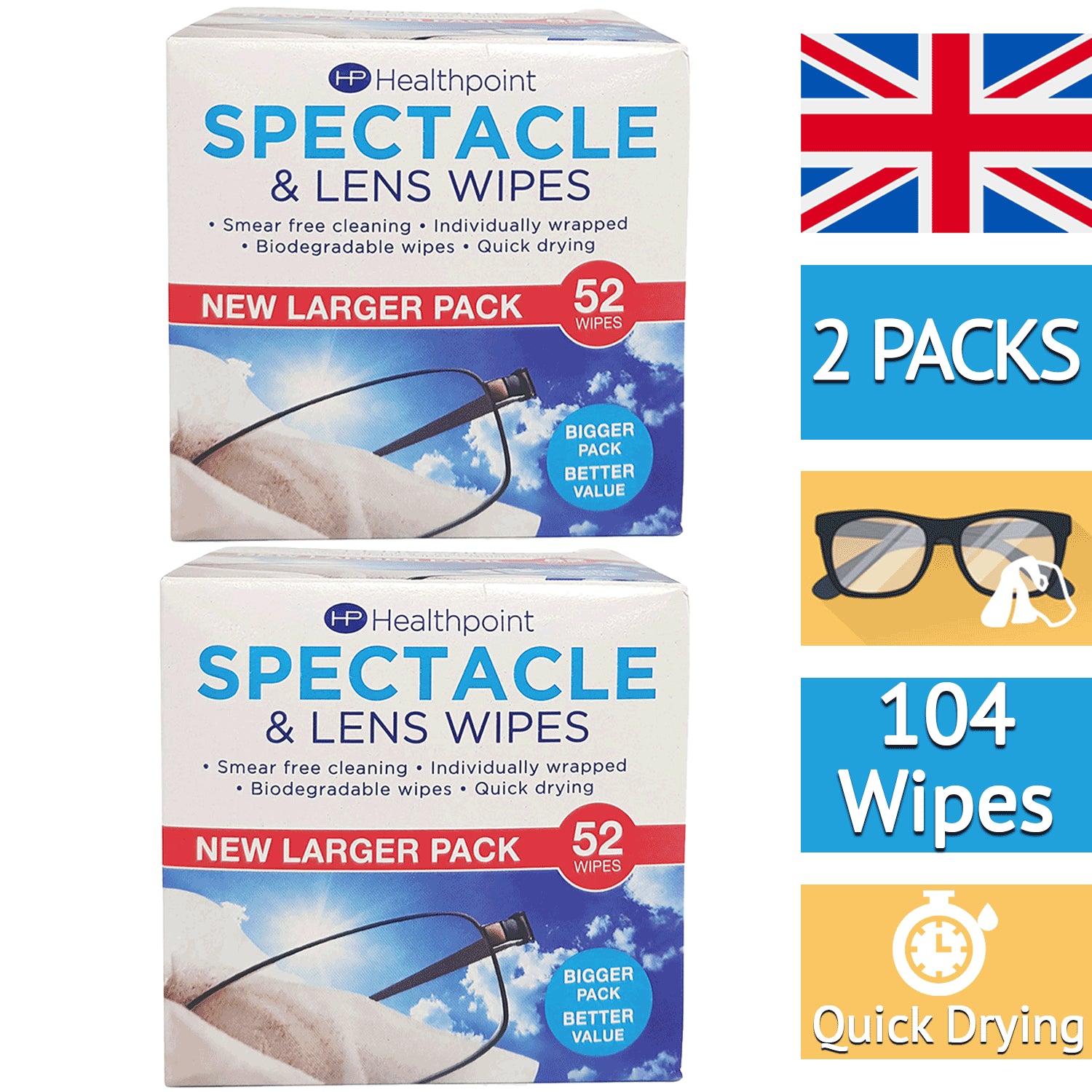 Spectacle Wipes 52pk X 2 Spectacle Wipes