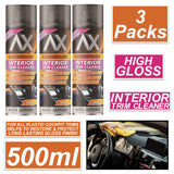 3X - Bring it Black Gloss Interior Trim Cleaner Spray 500ml Spray Paint