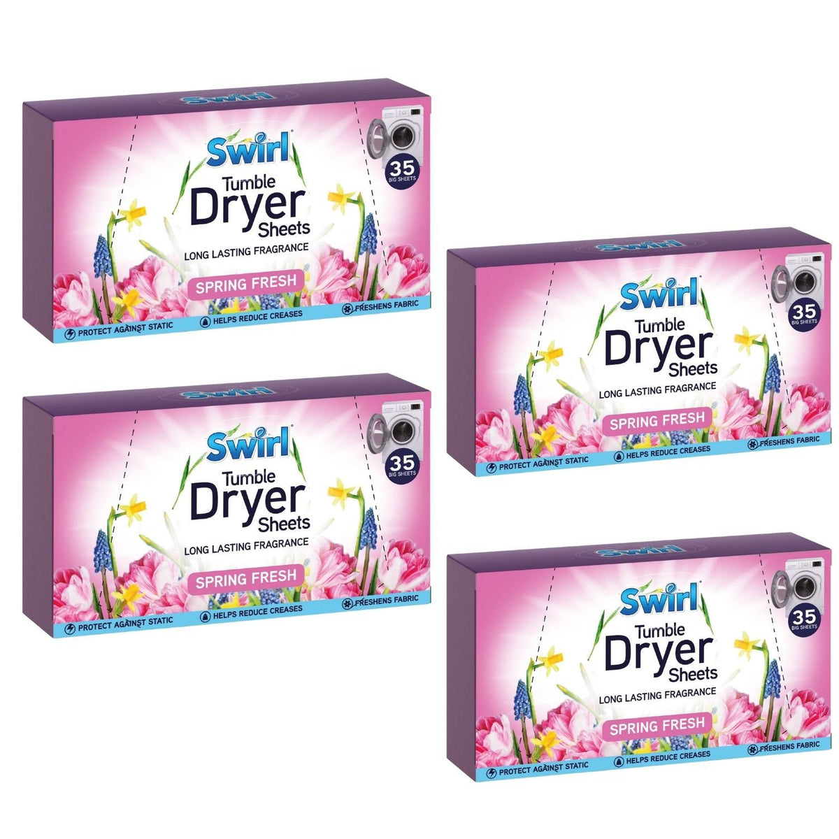 4X - Swirl Tumble Dryer Sheets Spring 35Pk