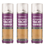 3X Clear Yacht Varnish Spray 250ml