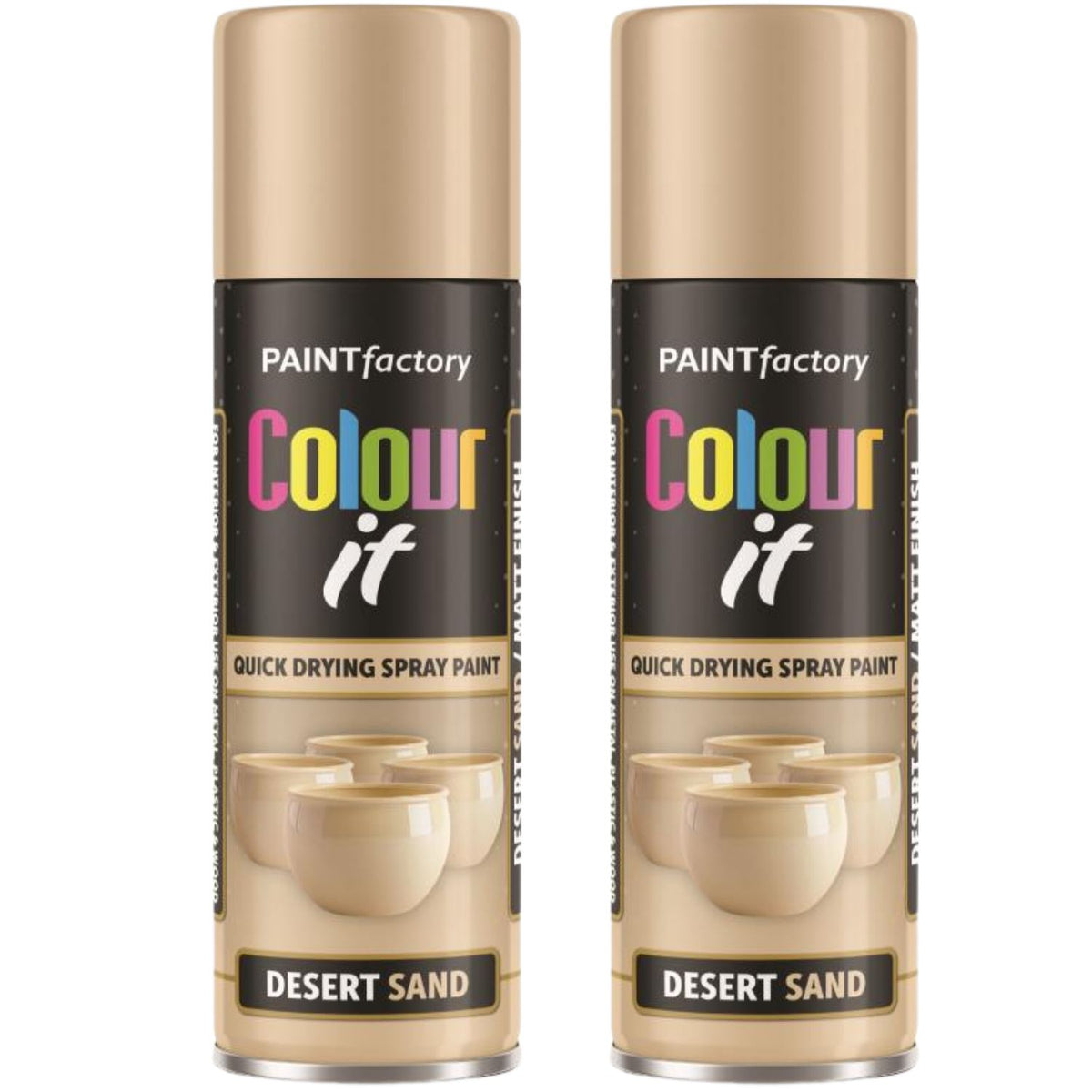 2X Paint Factory Desert Sand Matt Spray Paint 250ml