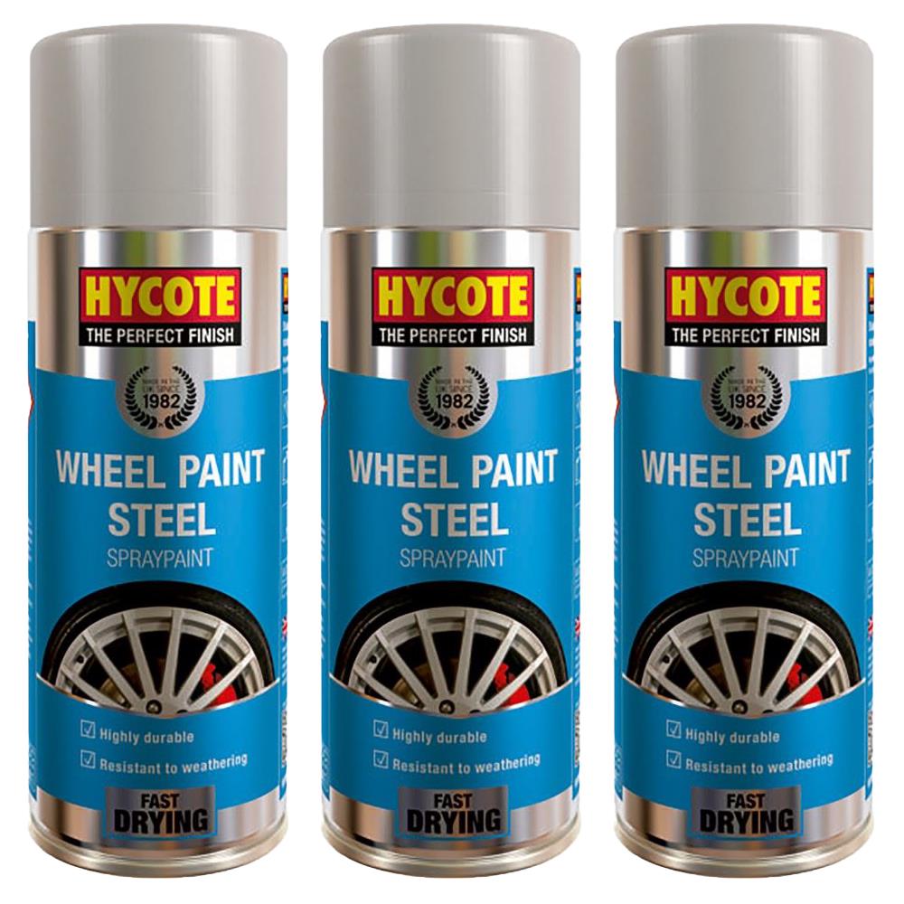 3X Hycote Wheel Paint Steel Spray Paint 400ml Spray Paint