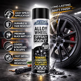 4X Alloy Wheel Black Matt Spray Paint 400ml