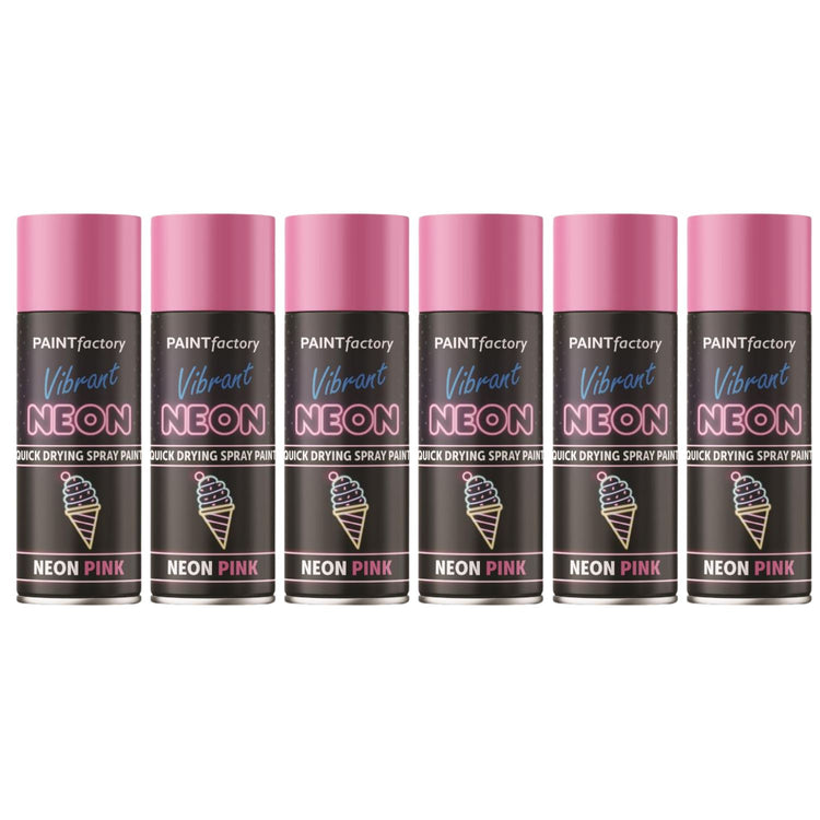 6X Paint Factory Fluorescent Neon Pink Spray Paint 200ml