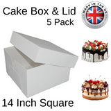 Doric Cake 14 inch cake box pack of 5 white square cake boxes with lids for bakery cakes