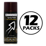 Canbrush brown spray paint 400ml can with non-crack and petrol resistant formula 12 pack