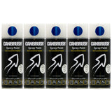 Five cans of Canbrush candy blue spray paint 400ml with non-crack and petrol resistant formula