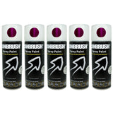 Canbrush Candy Purple Spray Paint 400ml cans lined up with white caps and black labels