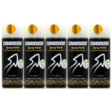 Canbrush Candy Yellow spray paint 400ml cans lined up for metal plastic and wood use
