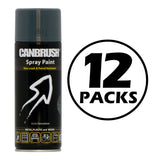 Canbrush dark grey spray paint 400ml can with 12 packs label for metal plastic and wood