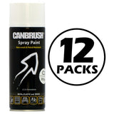 Canbrush gloss white spray paint bulk 12 pack cans for metal plastic and wood surfaces