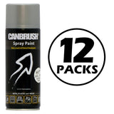 Canbrush high temperature silver spray paint can with 12 packs label for metal plastic and wood