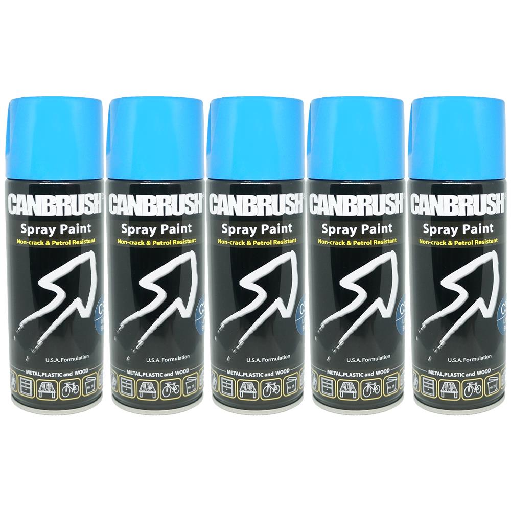 Canbrush light blue spray paint 400ml cans with non-crack and petrol resistant formula
