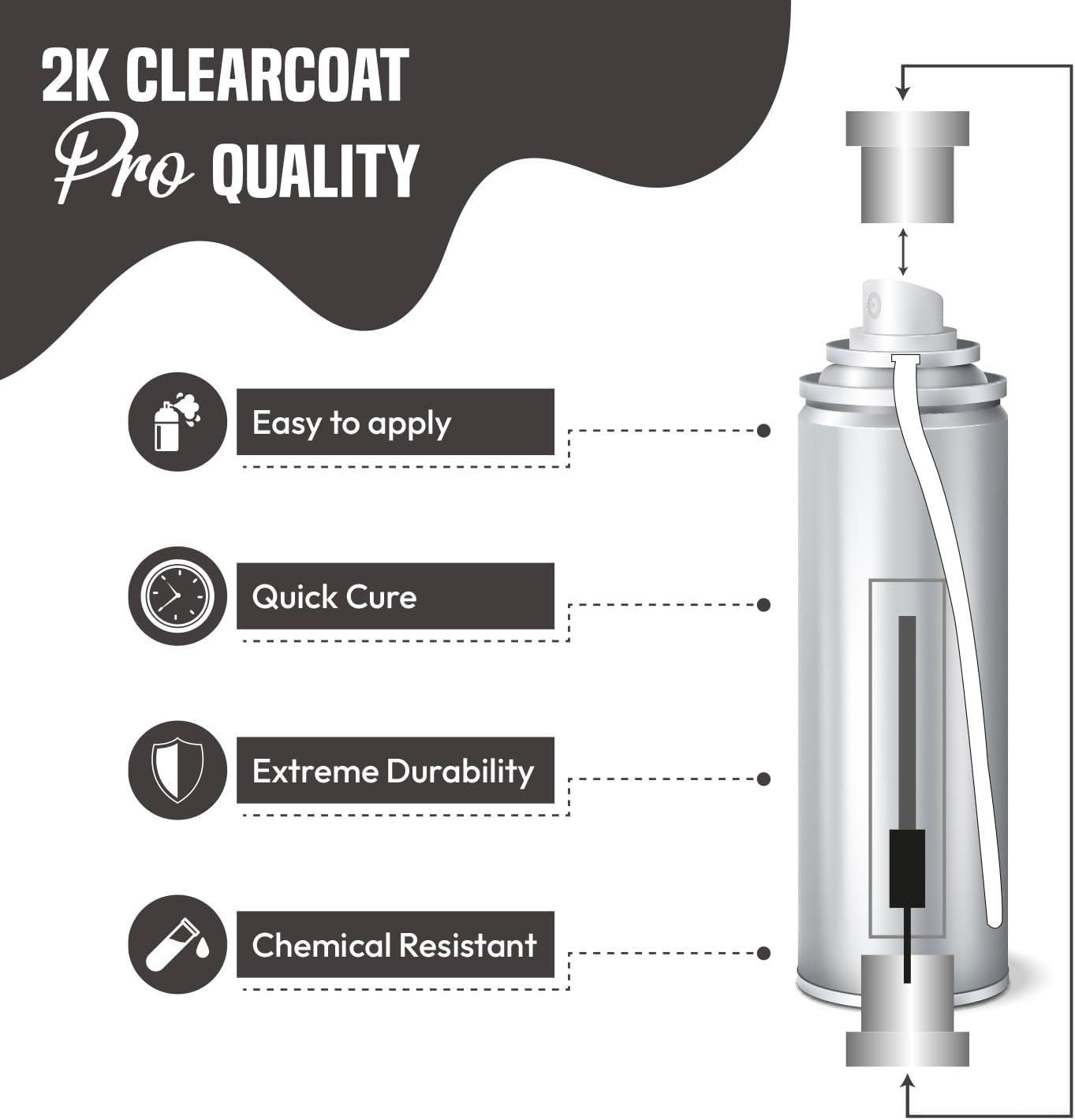 Carpride 2K Clearcoat Spray Paint with easy application and extreme durability in bulk quantity discounted paints