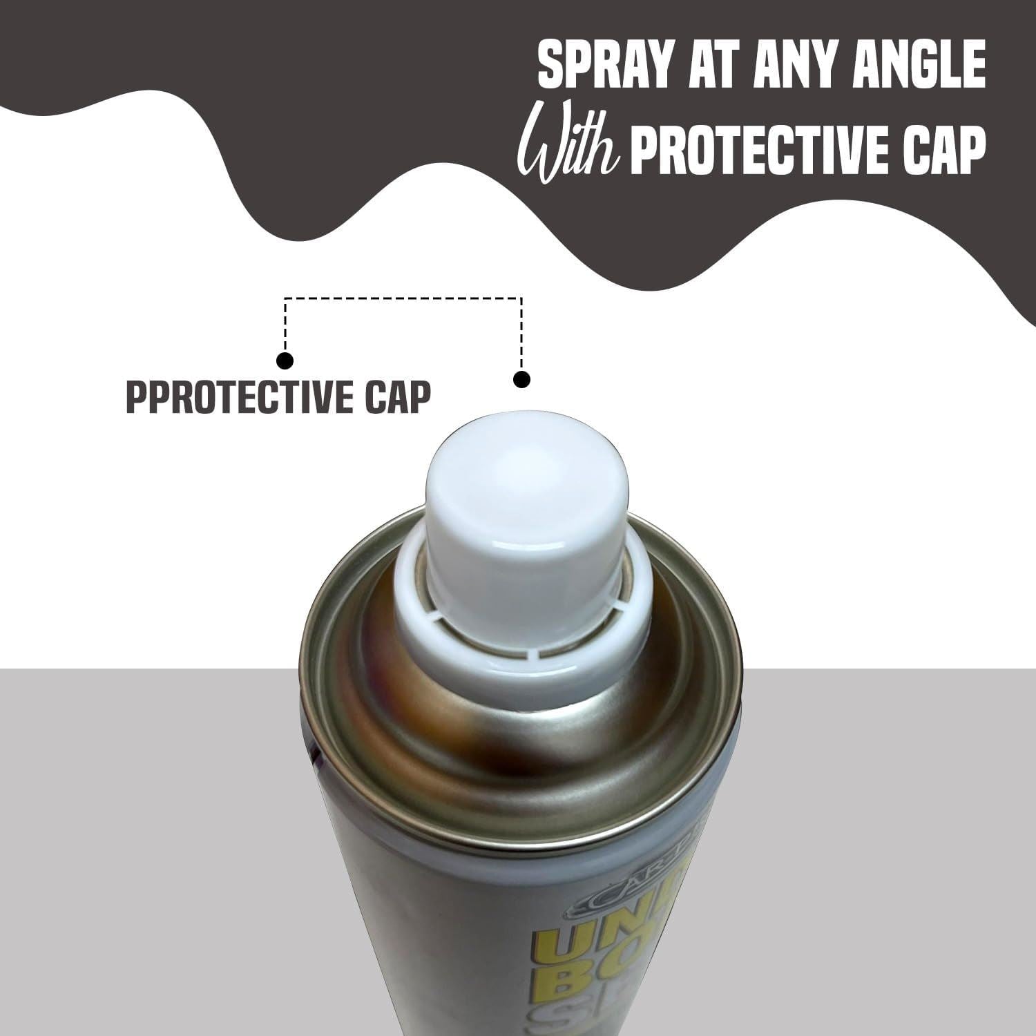 Carpride spray paint can featuring bulk quantity discounted paints with a protective cap for angled spraying