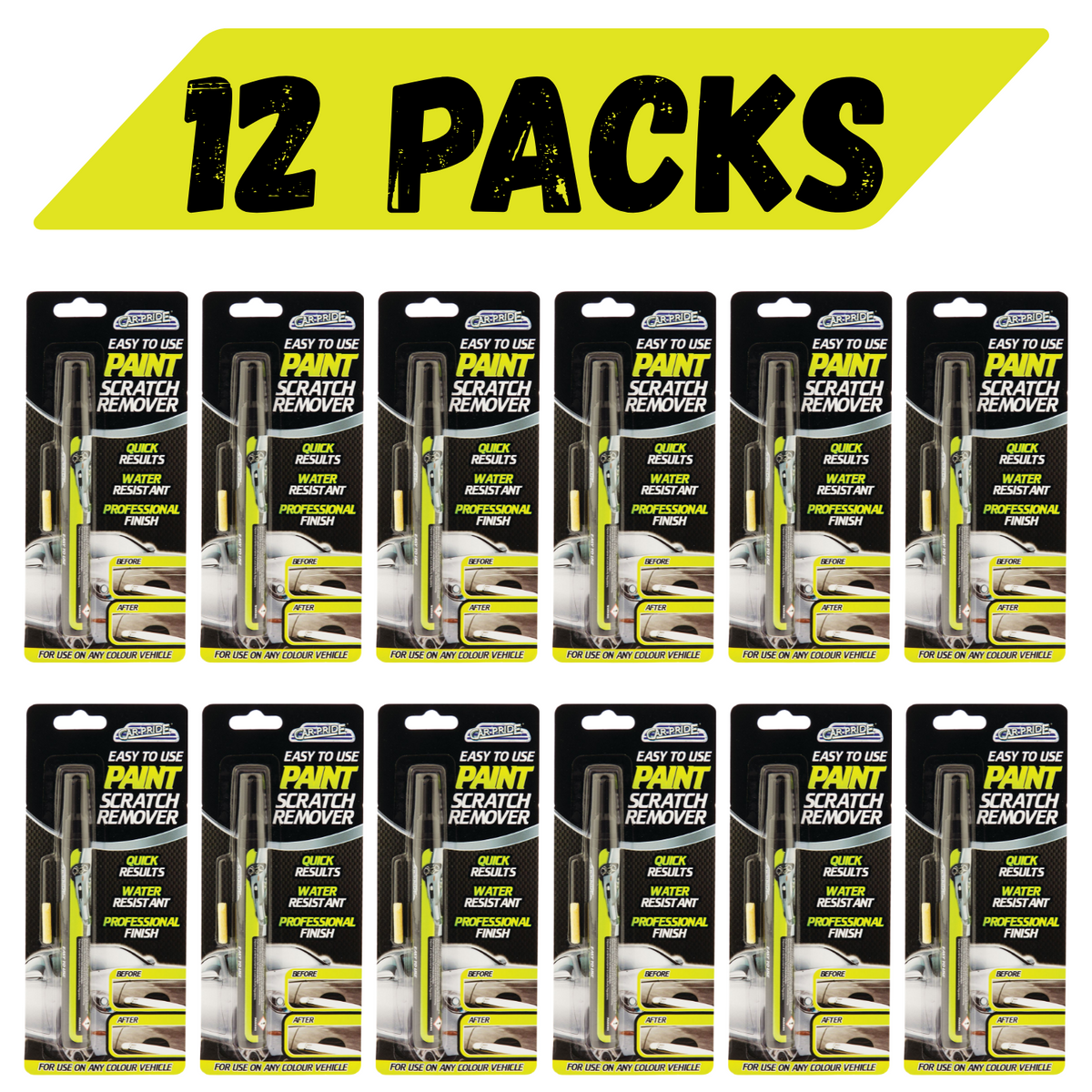 12 packs of car scratch remover pen for easy paint repair on vehicles