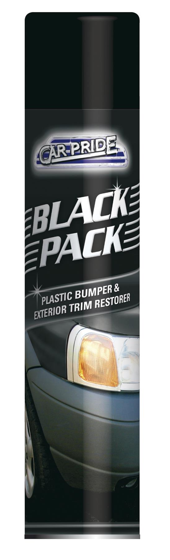 CarPride Black Pack Spray Paint for black plastic bumper restorer and exterior trim rejuvenation