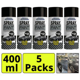 Carpride matt black car spray paint 400ml cans pack of 5 for perfect matte finish on vehicles