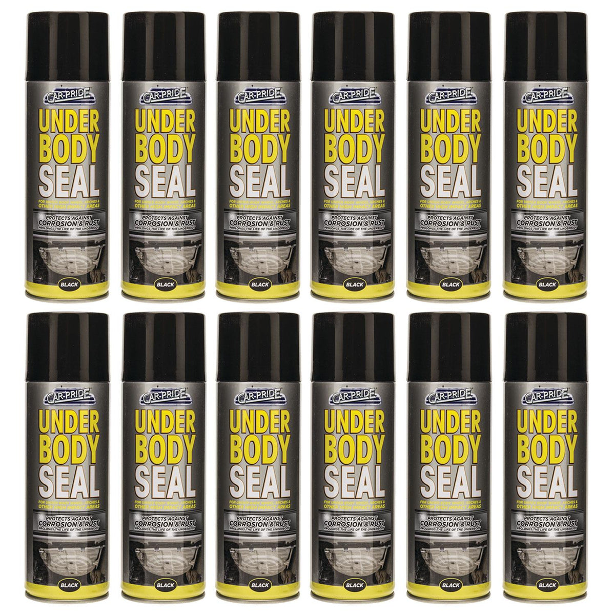 12X Underbody Seal Black Spray 400ml Spray Paint