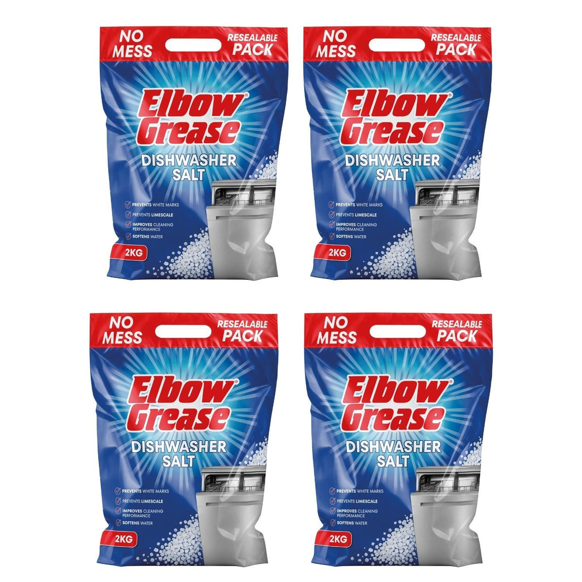 4X - Elbow Grease Dishwasher Salt 2Kg