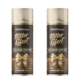 2X - Paint Factory Gold Glitter Effect Spray Paint 400ml