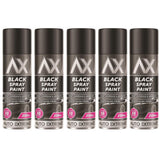5X Auto Extreme Black Gloss Spray Paint 250ml