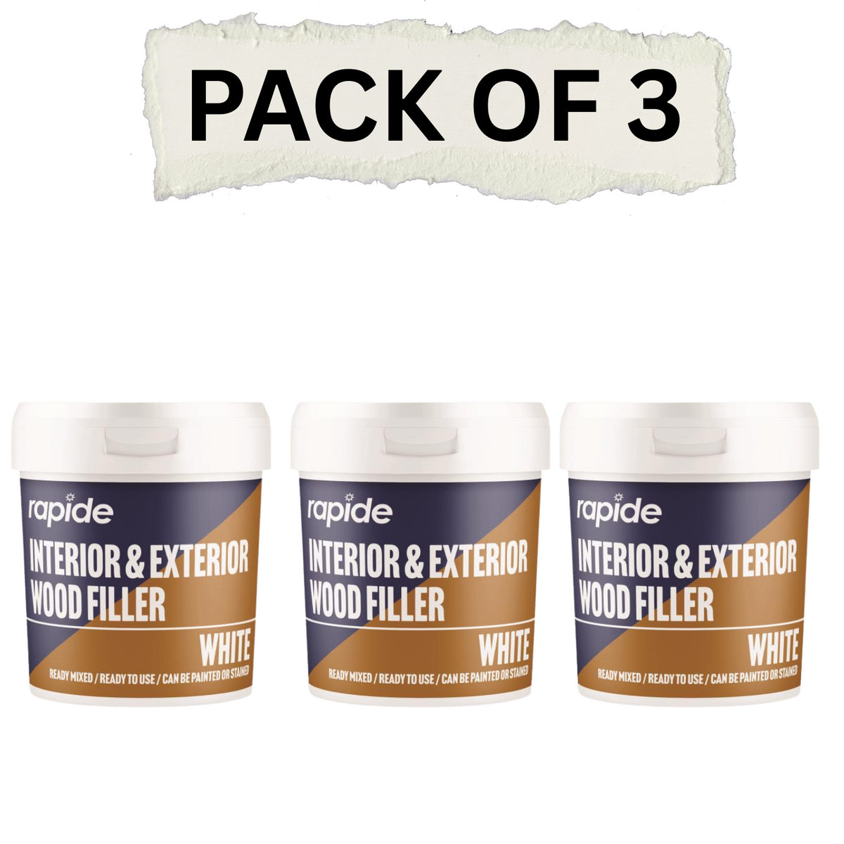 3X White Wood Filler Cracks Remover Smooth Interior Exterior  470G All Purpose