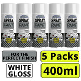 5X - Gloss White Car Spray 400ml