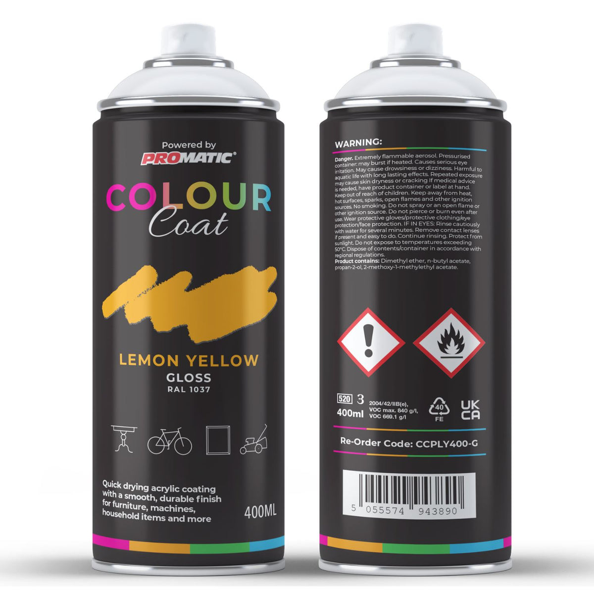 Lemon Yellow RAL 1037 Gloss Spray Paint 400ml