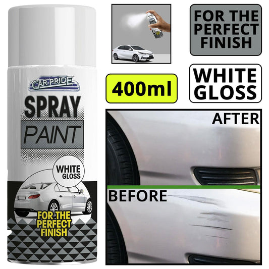 1X - Gloss White Car Spray 400ml