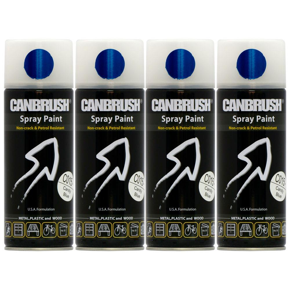 4X Canbrush C015 Candy Blue Spray Paint 400ml