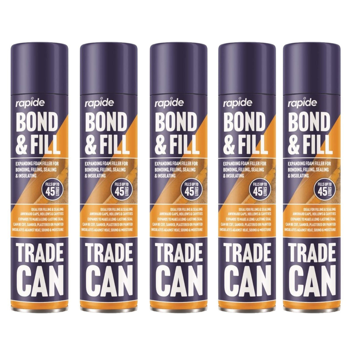 5X - Rapide Expanding Foam Pu Bond And Fill Spray 750ml