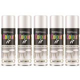 5X Paint Factory White Matt Spray Paint 250ml