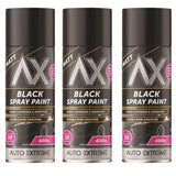 3X Auto Extreme Black Matt Spray Paint 400ml
