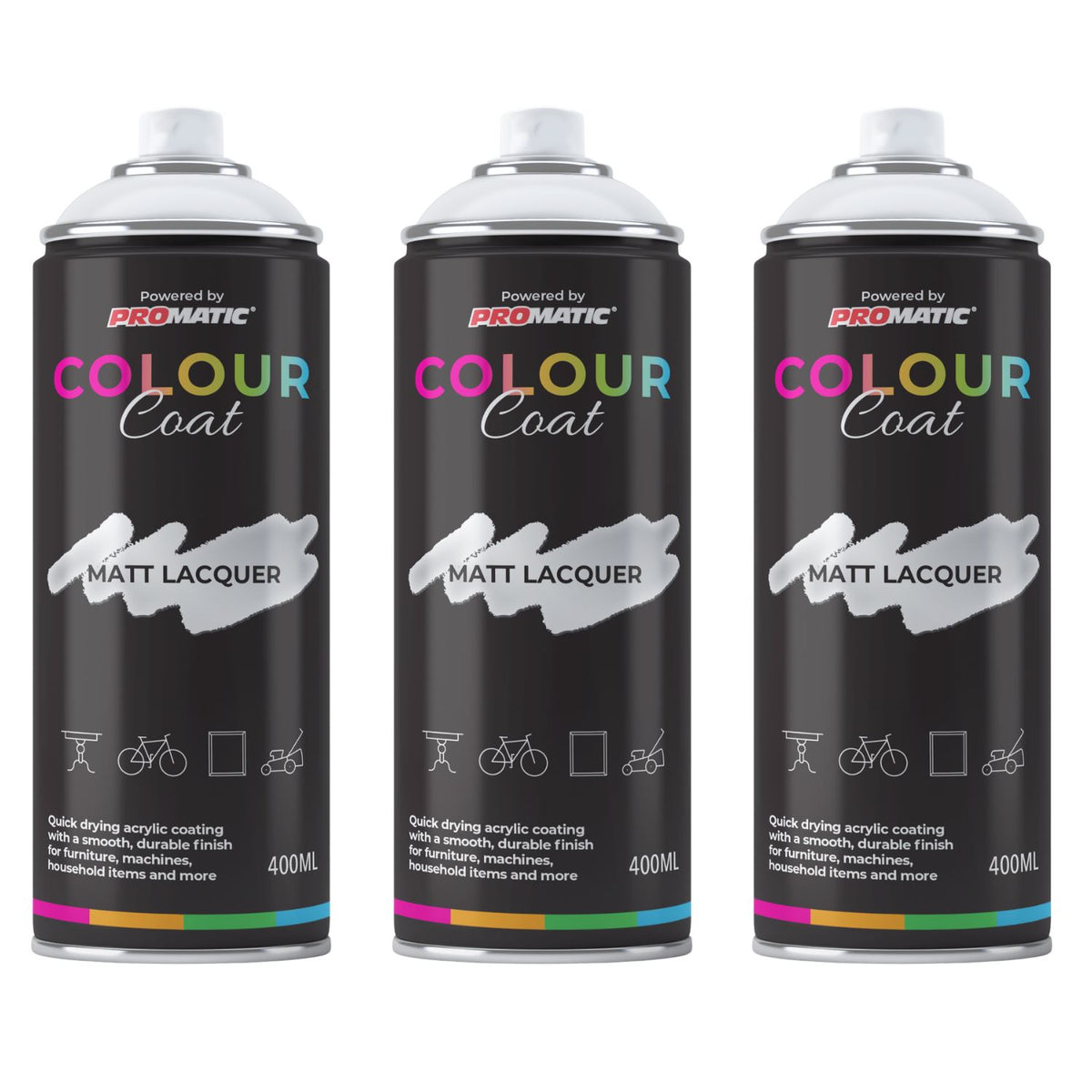 3X Clear Coat Clear Matt Spray Paint 400ml