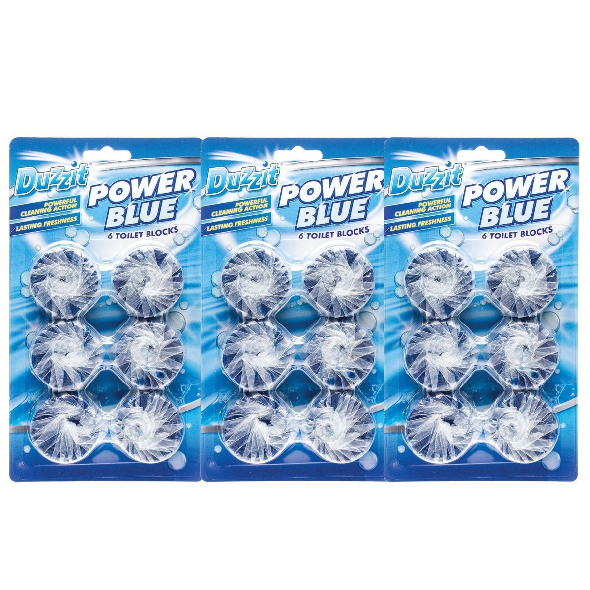 3X - Duzzit Power Blue Toilet Block 6 Pack