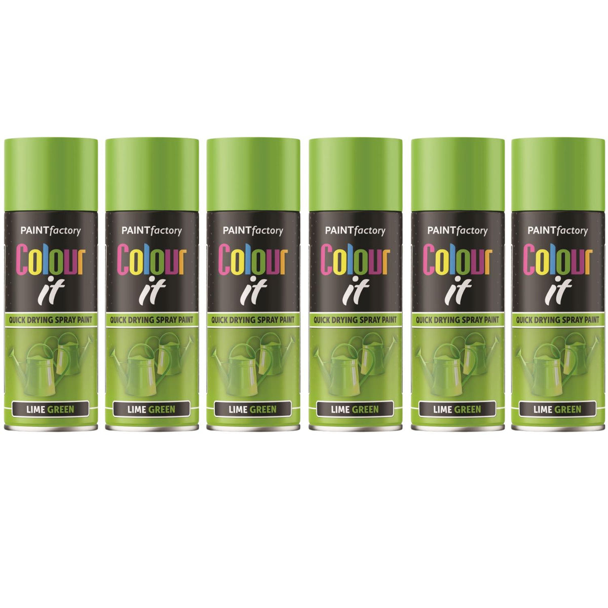 6X Paint Factory Lime Green Gloss Spray Paint 400ml